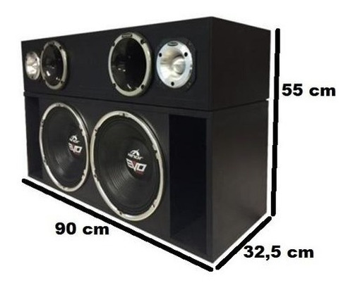 Imagem 3 de 5 de Caixa Box Trio Evo 550 1550w Rms Trio Som Automotivo