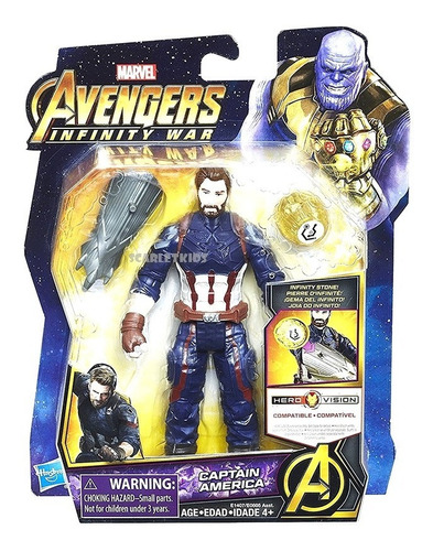 Imagen 1 de 6 de Capitan America Figura 15 Cm Avengers Con Gema Hasbro Orig