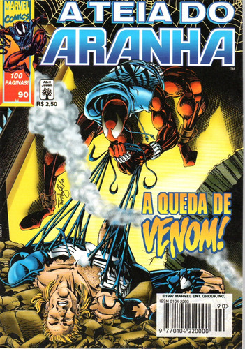 Gibi A Teia Do Aranha N° 90 - A Queda De Venom! - 100 Páginas Em Português - Editora Abril - Formato 13,5 X 18,5 - Capa Mole - 1997 - Bonellihq Cx462 F23