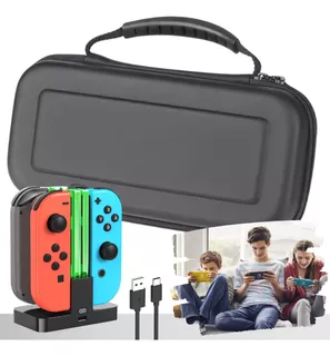 Bolsa Estojo Case + Carregador Base Joy-con Nintendo Switch