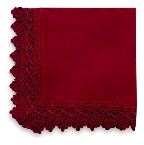 Guardanapo Avulso Quadrado 45x45 Com Renda Rafimex Cor Vermelho