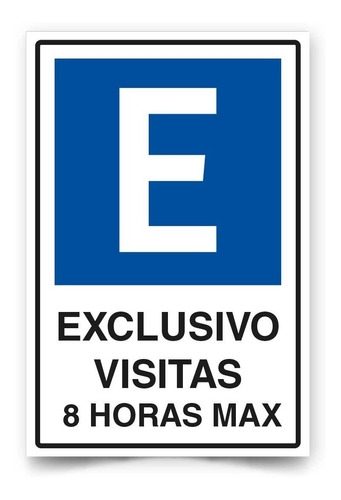 Señal Estacionamiento Exclusivo Visitas 45x30cm Metálico