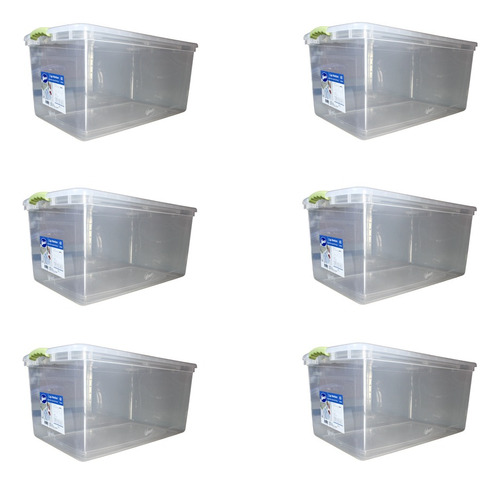 Pack 6 Cajas Organizadoras 61 Litros Wenco 66x41x31 Cm