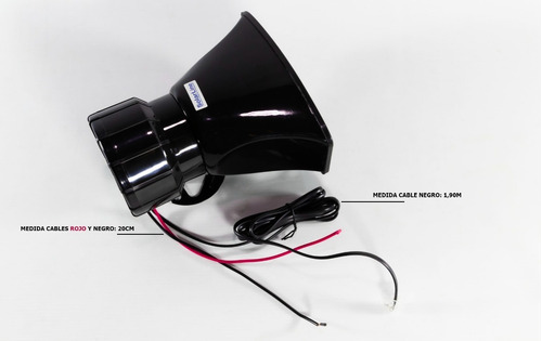 Imagen 4 de 10 de Sirena 100 Watts Con Megafono 7 Sonidos Alarma 12v P/ Motos