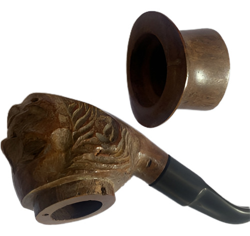 Pipa Tallada En Madera Con Galera (de Colección Importada)