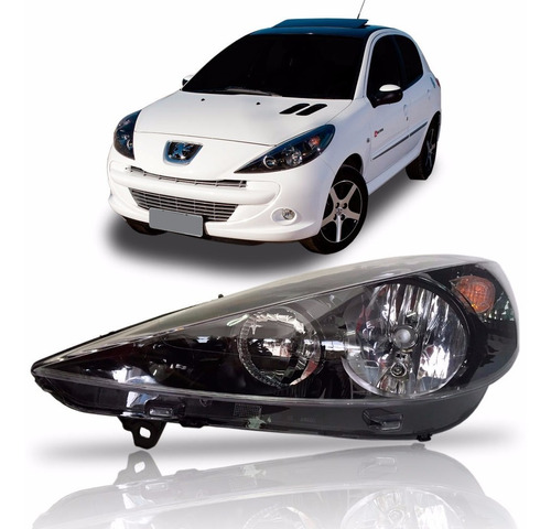 Farol Peugeot 207 Hoggar 2007 Até 2014  Mascara Negra Ld