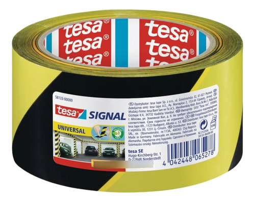 Fita Zebrada Demarcação Sinalização 50mm X 66m Adesiva Tesa