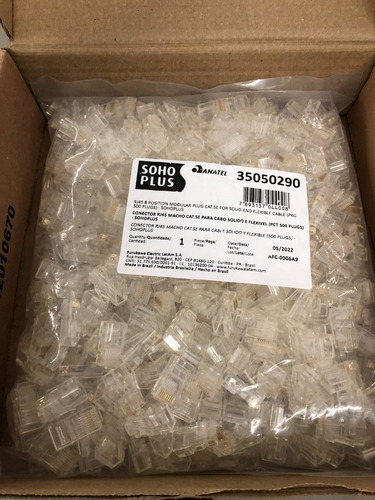 Imagem 4 de 6 de Pacote Com 100 Rj45 Cat5e Furukawa Sohoplus O Melhor Rj45