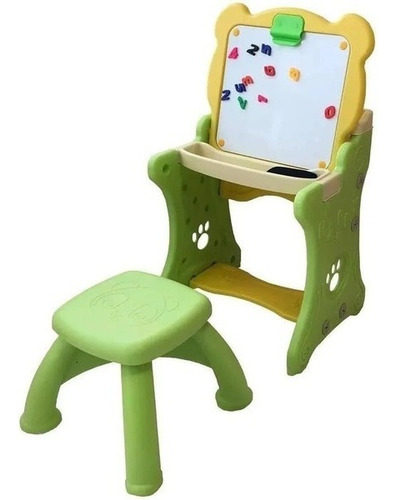 Mesa Lousa Mágica Pintura Infantil Plástico Cadeira Verde