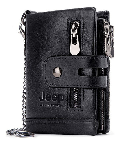 Billetera Monedero Jeep Hombre Cuero Genuino Con Rfid 