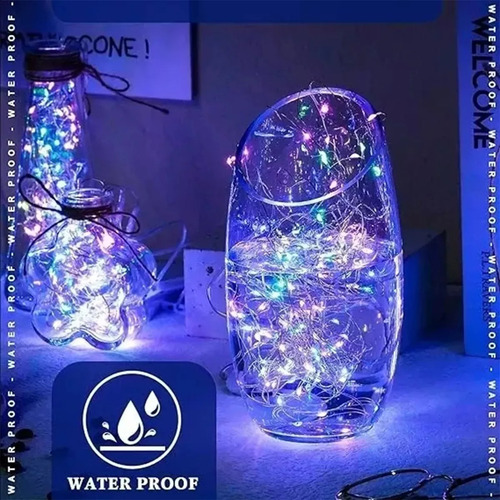 10 Piezas Cadena De Luces Hadas Con Pilas 1m 10 Led