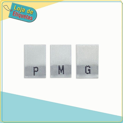 Imagem 1 de 3 de Kit De Etiquetas Manequim P, M E G Fundo Branco(100pçs Cada)