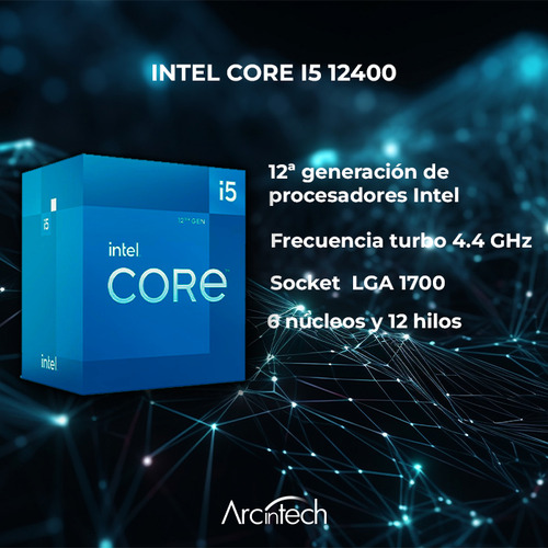 Arcintech Pc Gamer Intel Core I5 12400 12va 8gb 240gb Wifi