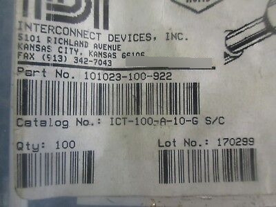 Lot Of Interconnect Devices: Ict-100-a-10-g Pins.  P/n:  Tty