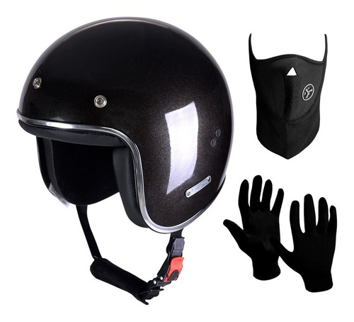 Casco Abierto Vertigo Vintage History + Mascara + Guantes --