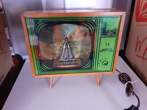 Imagem 1 de 10 de Antiga Rara Imagem N. S. Aparecida Na Tv Pé Palito Anos '60