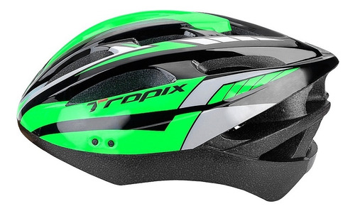 Capacete Tropix Bicicleta/ciclismo Mtb/speed Com Viseira Cor Verde/cinza Tamanho M