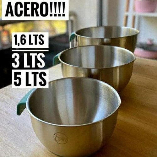 Set De 3 Bowls De Acero Inoxidable Essen