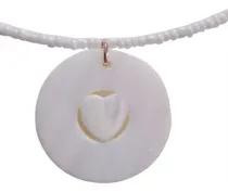 Comprar Collar Gargantilla Chocker Blanco Medallon Corazon Nacar