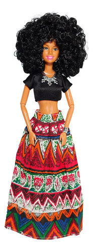 Boneca Negra Estilo Barbie Articulada 32cm Africana Linda