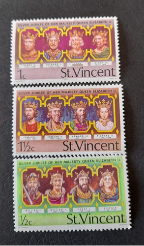 Sello Postal - Saint Vincent - 75 Th Del Jubilee Isabel Ii 
