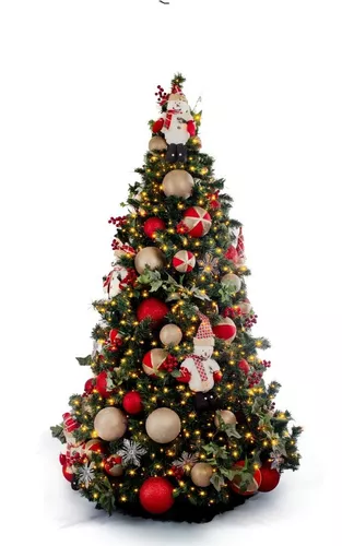 Árvore De Natal Decorada Coleção Snow Classic 2,20m