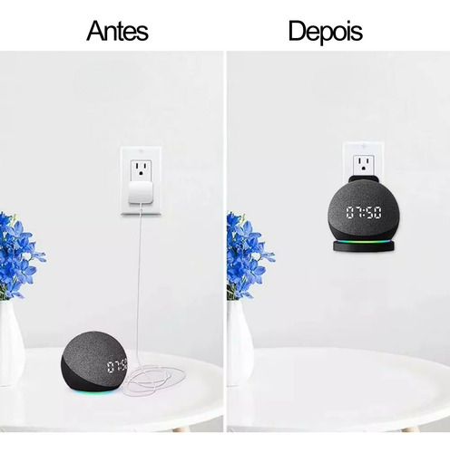 Suporte De Alexa Echo Dot 4ª E 5ª Geração Para Tomada Parede