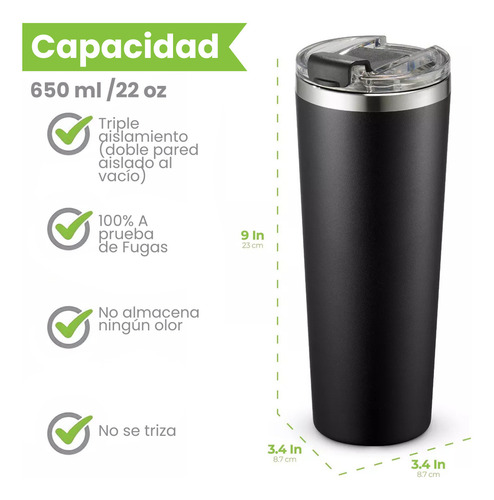 SIPX™ Triple-Insulated Tumblers - 650 ml Premium Modern Tumbler With Lid, insulated Cup Keeps Hot For 6 Hours