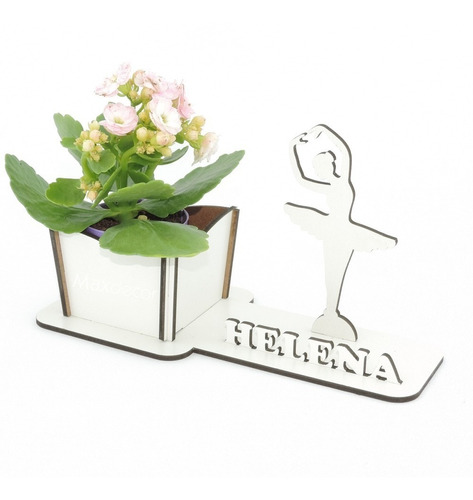 10 Porta Flores Display Personalizado Mdf Branco Bailarina