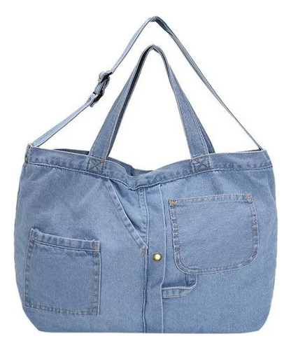 Bolso Casual De Mezclilla De Gran Capacidad Para Mujer Color