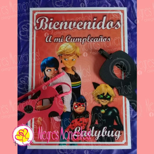 Antifaz Ladybug & Chat Noir Souvenir X 25 Unidades