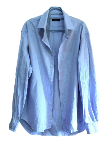 Camisa Hombre.t.46/xl.1uso. Celeste A Rayas.impecable, Zara.