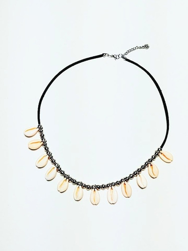 Pack Mayorista X 3 Collar Choker Negro Caracoles Buzios