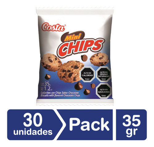 Pack 30 - Costa Galleta Mini Choco Chips 35 Gr