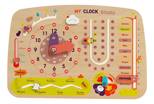 Reloj De Madera Montessori Para, Calendario, Materiales De
