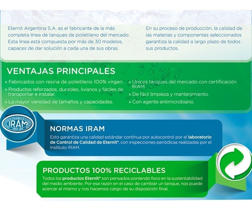 Combo Tanque Agua 1000 Lts Base Metalica Filtro Eternit Agua