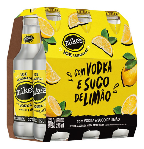 Mikes Hard Lemonade De Limão 275ml - Pack Com 6 Unidades