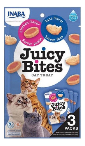Inaba® Juicy Bites Atún Y Pollo 3 Packs Para Gatos