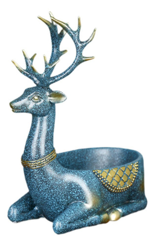 Estatua De Ciervo, Escultura De Animal, Bandeja Sentado Azul