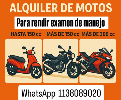 Alquiler De Moto Para Examen De Manejo 150/300/+300