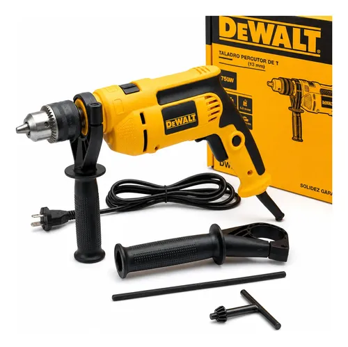 Furadeira Impacto Dewalt Dwd502 750w 13mm 127v + Kit Amarelo 127v 60 Hz