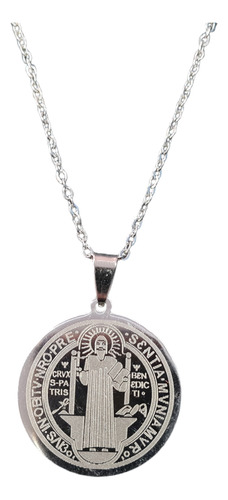 Collar Dije San Benito Amuleto Talisman Protector 30mm Ø