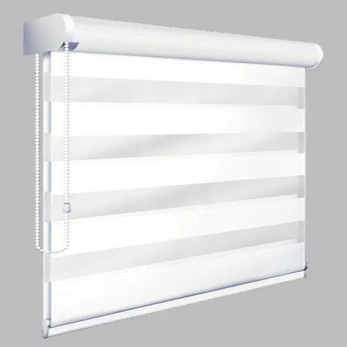 Persiana Double Vision De Medida 1,80 L X 1,30 A Com Bando Cor Branco