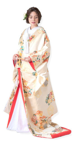 Kimono Dorado De Boda Irouchikake Oferta Importado De Japón (Usado)