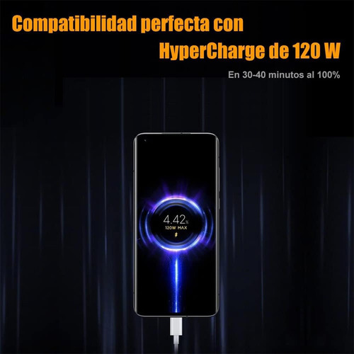 6a Cable 1.5m Tipo C Para Xiaomi Poco Súper Carga Rápid 2pzs