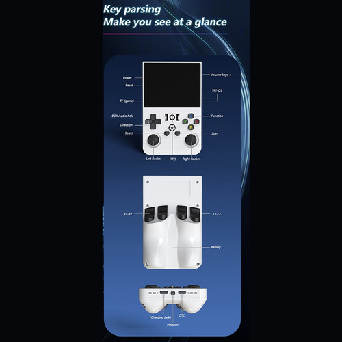 Console De Jogo Retrô Portátil R36pro De 64 Gb Com Tela Hd D