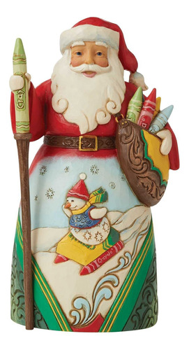 Enesco Jim Shore Crayola Santa Con Trineo Escena Navidad 600