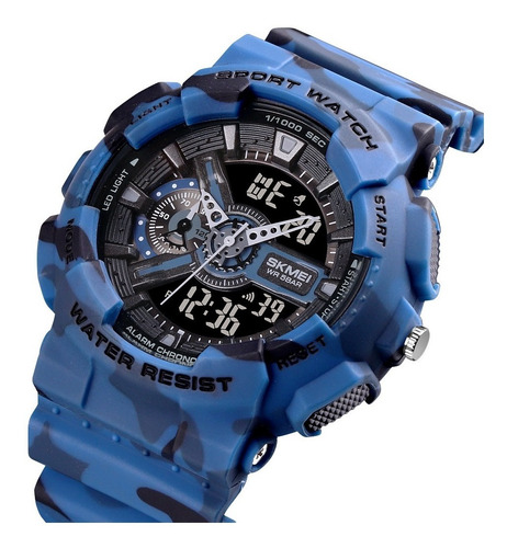 Imagen 6 de 7 de Reloj Camuflado Skmei Cronometro Sumergible Deportivo Shock