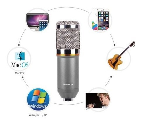 Microfono Condenser Bm-800 Estudio Karaoke Locucion Brazo