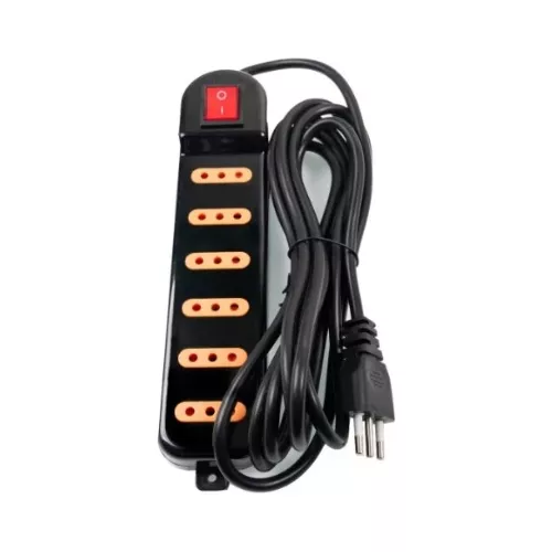 ALARGADOR 5 POSICIONES 10MTS CON INTERRUPTOR Y PILOTO NEGRO